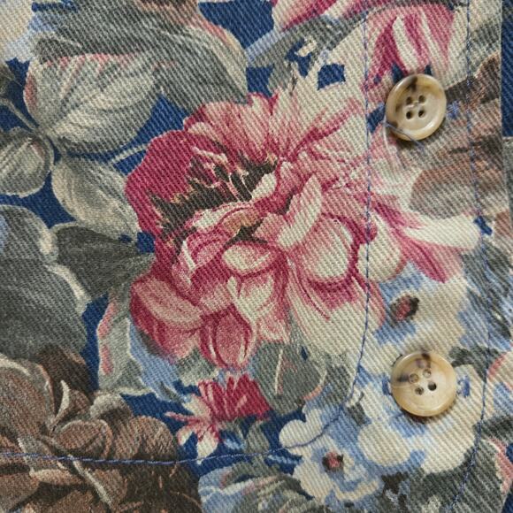 Gotcha Covered Womens Vintage 90s Cottage Indie Floral Denim Vest M Blossom TGIF - Picture 5 of 9